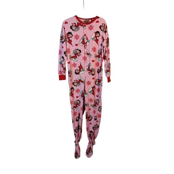 Betty Boop One Piece Footed Sleepwear - Picture 1 of 8